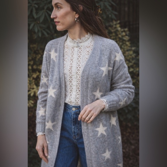 Magaschoni Sweaters - Magaschoni Cashmere Star Cardigan Long Open Front Duster Small